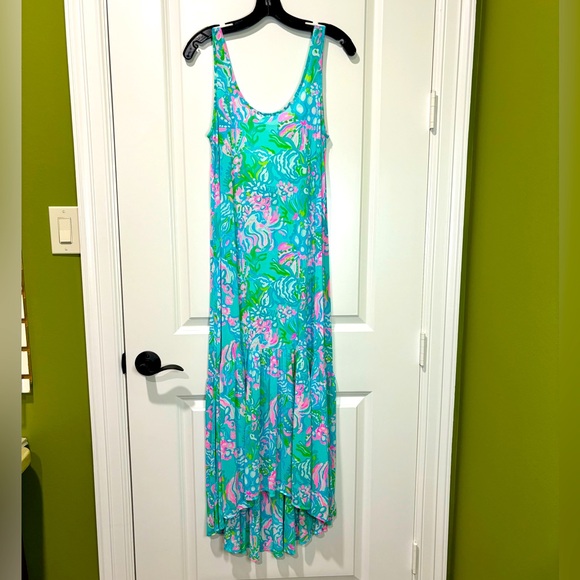 Lilly Pulitzer Other - Lilly Pulitzer Camellia Swim Cover Up Maxi Aqua La Vista Size Medium